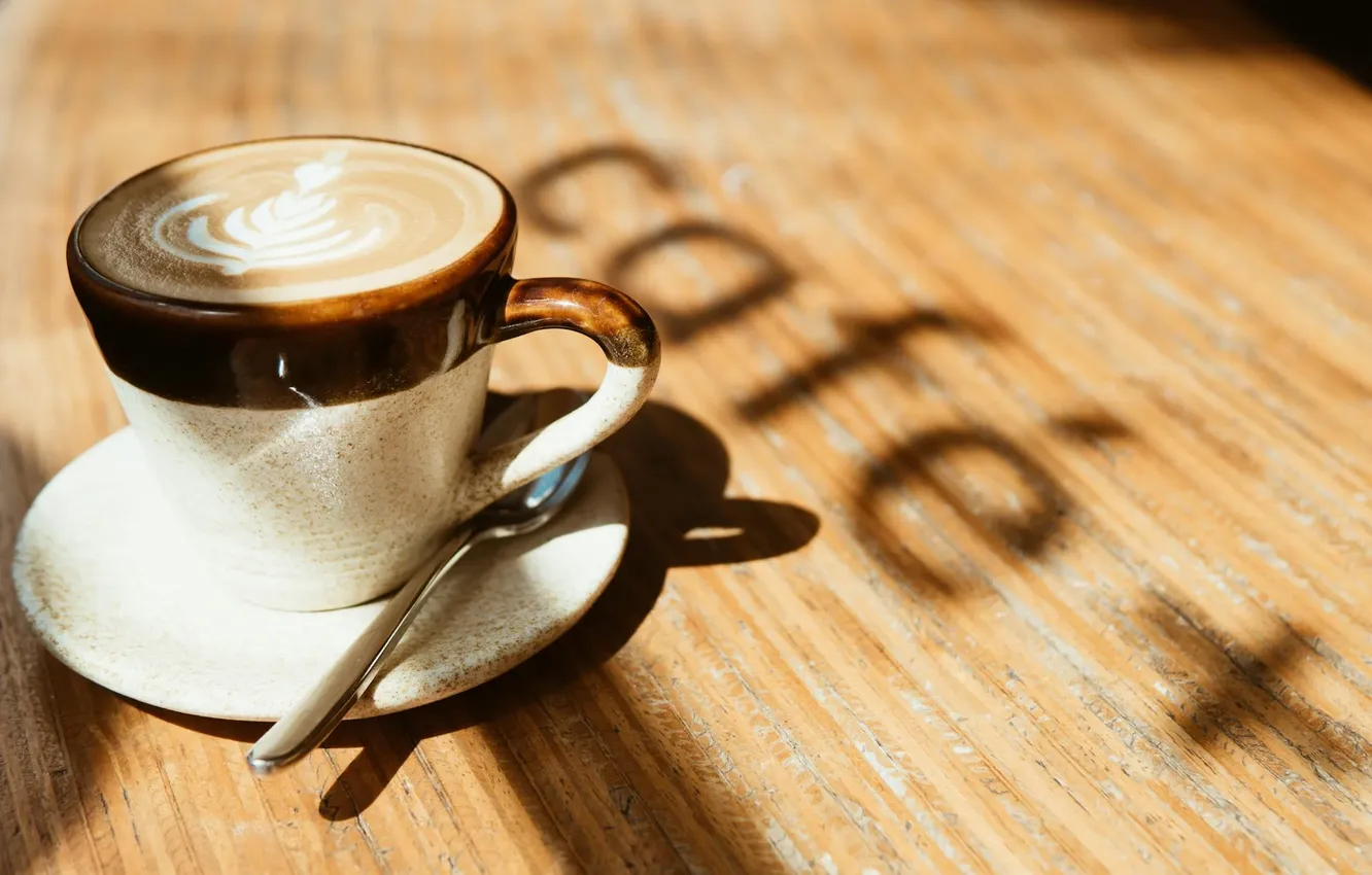 Photo wallpaper Cup, cafe, good mood, lifestyle, saucer, coffee cup, sunlight, latte
