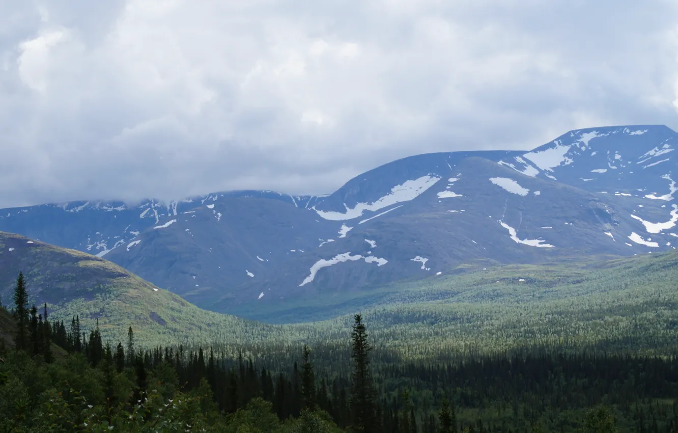 Photo wallpaper landscape, mountains, nature, Khibiny