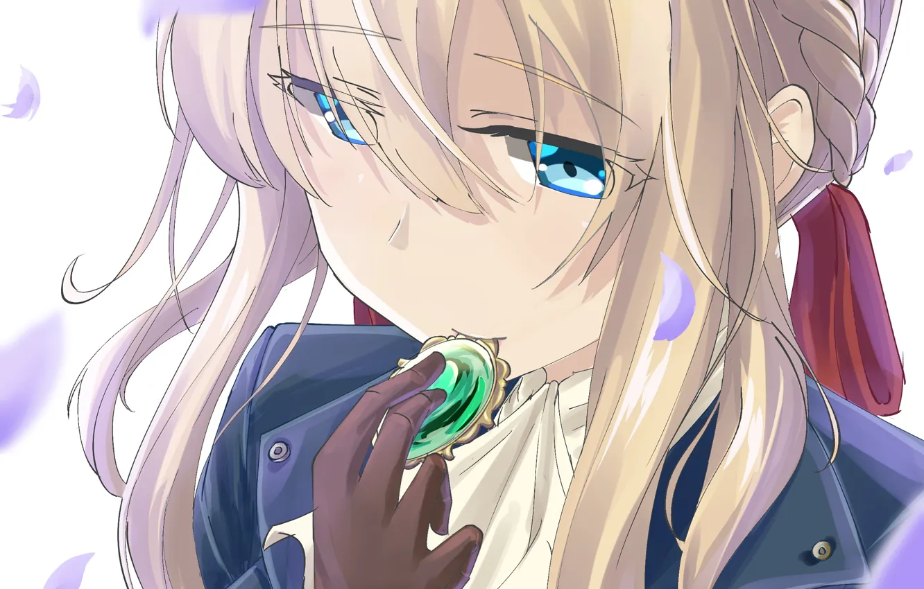 Photo wallpaper girl, brooch, Violet Evergarden