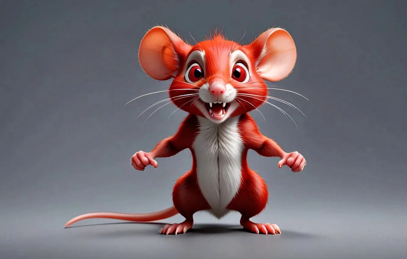 Photo wallpaper funny, mouse, AI Art