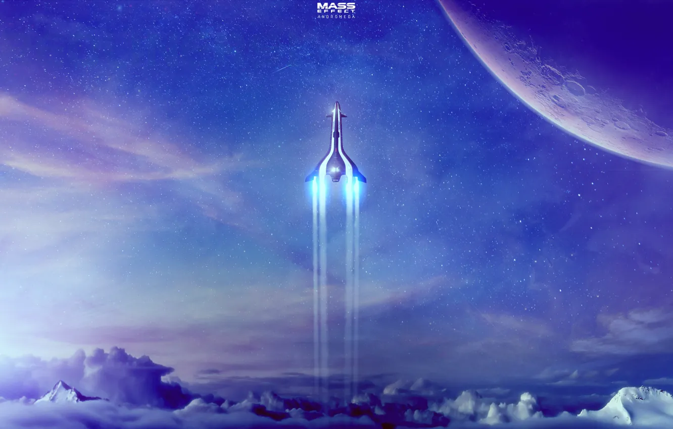 Photo wallpaper space, planet, orbit, Andromeda, mass effect, the rise, art, bioware