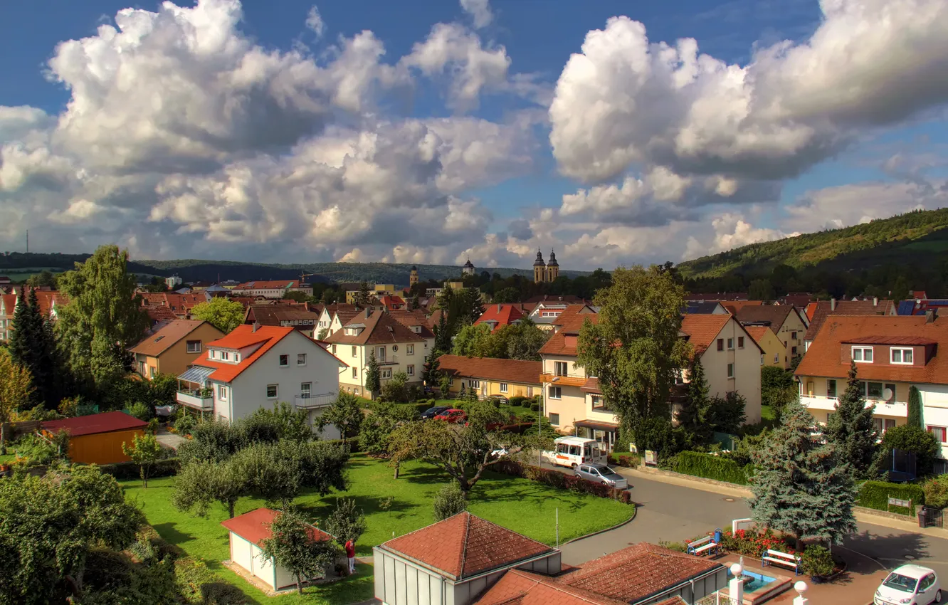 Photo wallpaper the sky, clouds, the city, photo, home, Germany, Bad Mergentheim