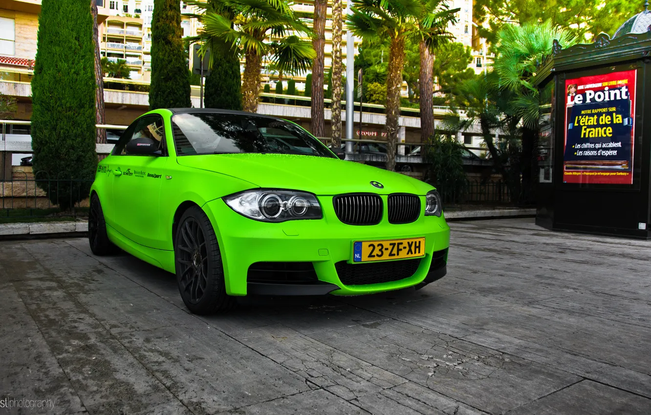 Photo wallpaper green, BMW, Coupe, 1 series
