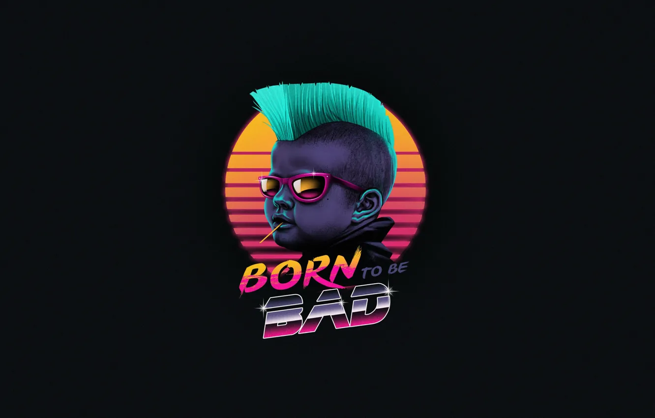 Photo wallpaper children, background, punk, art, 80s, Neon, 80's, Synth