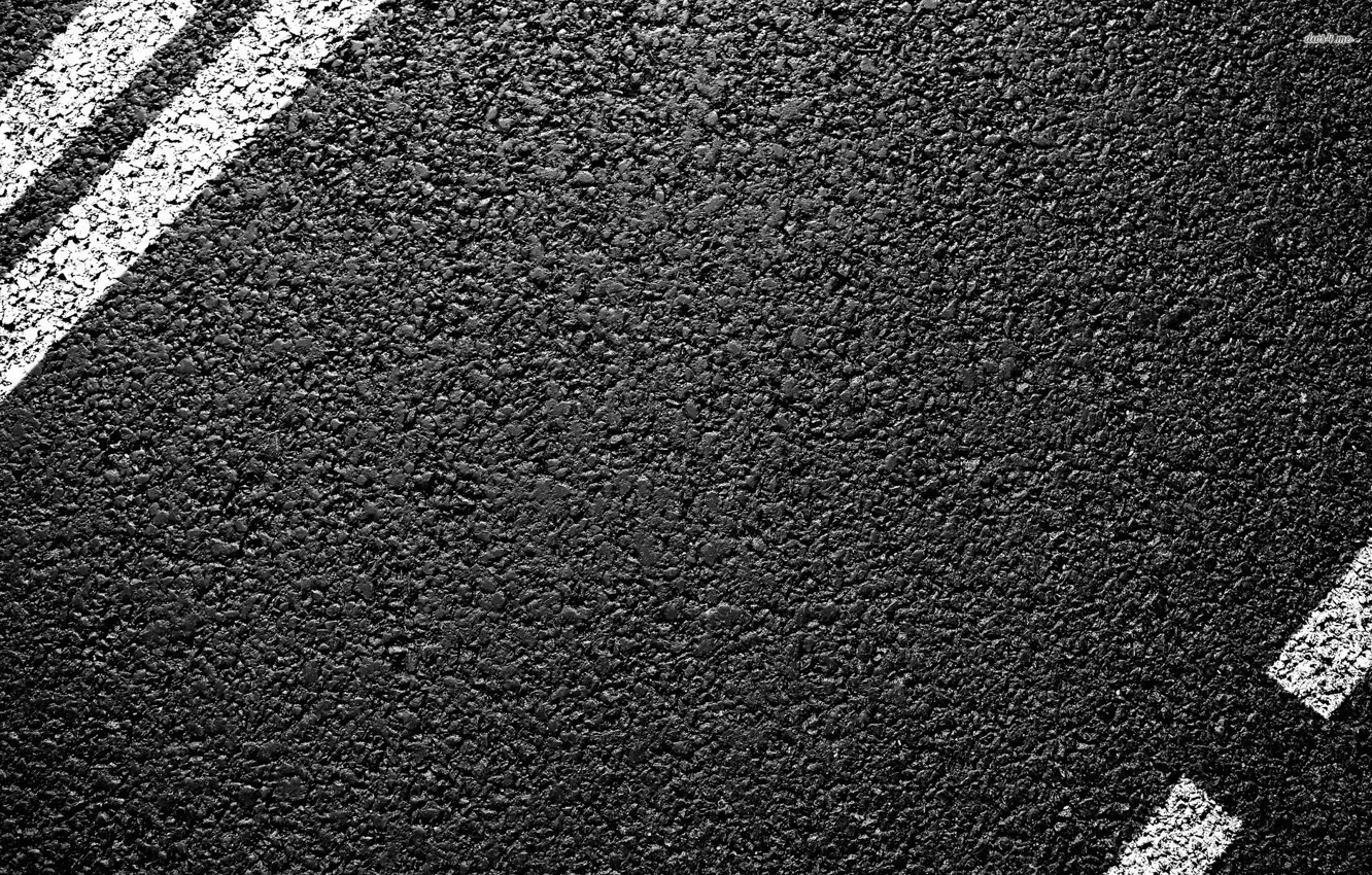 Photo wallpaper black, street, asphalt, pavement, white lines