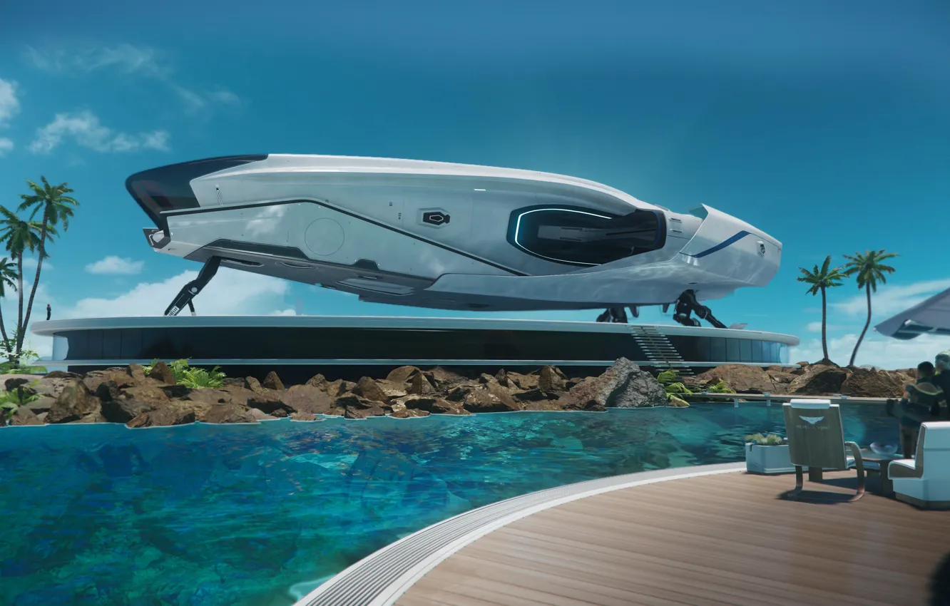 Photo wallpaper ship, planet, resort, ship, Star Citizen, 600i explorer, Origin 600i