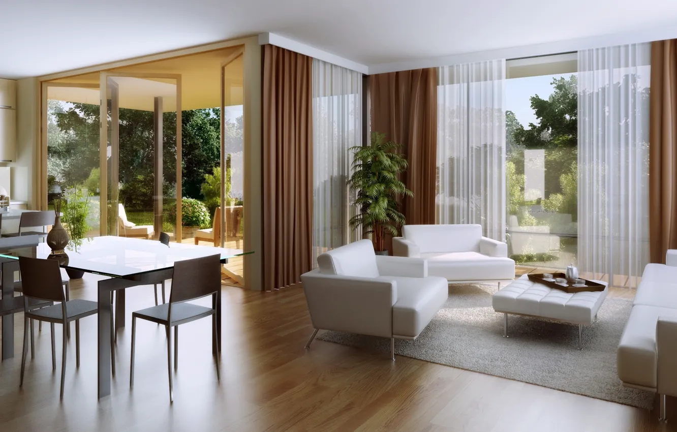 Photo wallpaper house, interior, living space