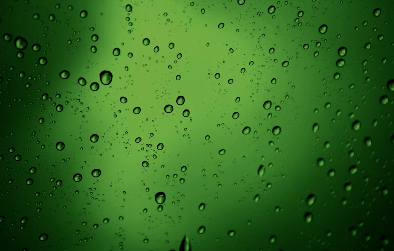 Photo wallpaper drops, macro, bubbles, texture, green, bubbles, water drops style, green texture