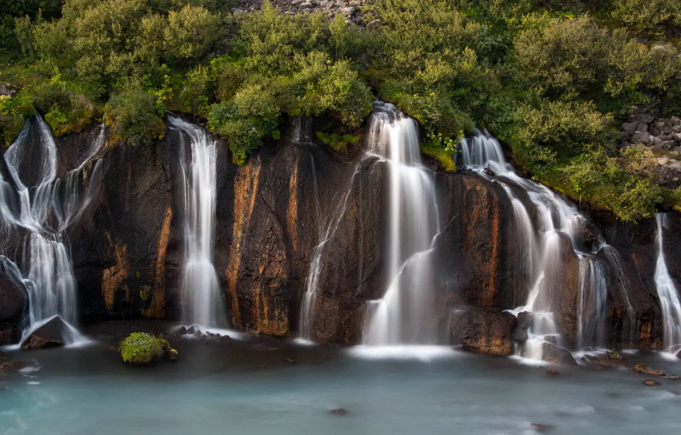Photo wallpaper nature, river, waterfall