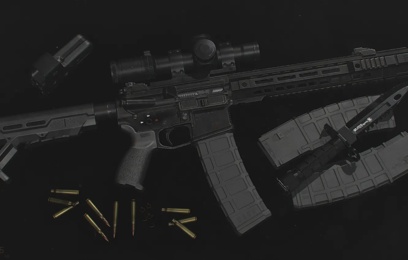 Photo wallpaper rendering, weapons, rifle, weapon, render, custom, render, 3d art