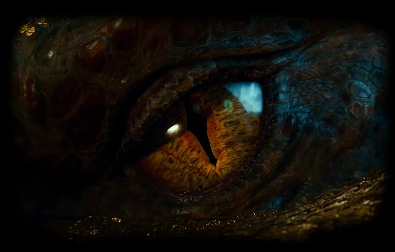 Photo wallpaper eyes, Dragon, scales, the pupil, Dragon, eye, The hobbit, The Hobbit