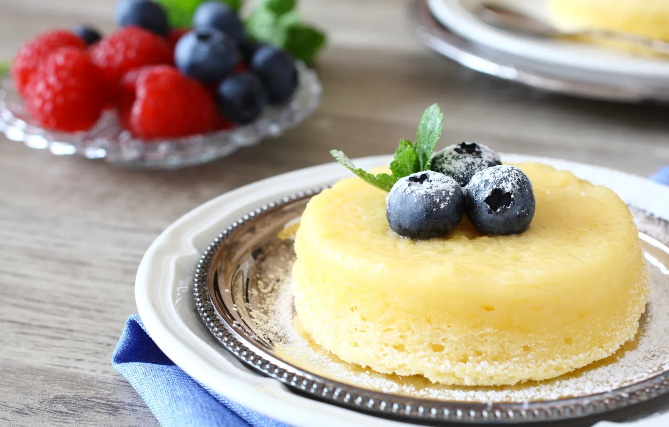 Photo wallpaper berries, dessert, souffle, lemon, Iryna Melnyk