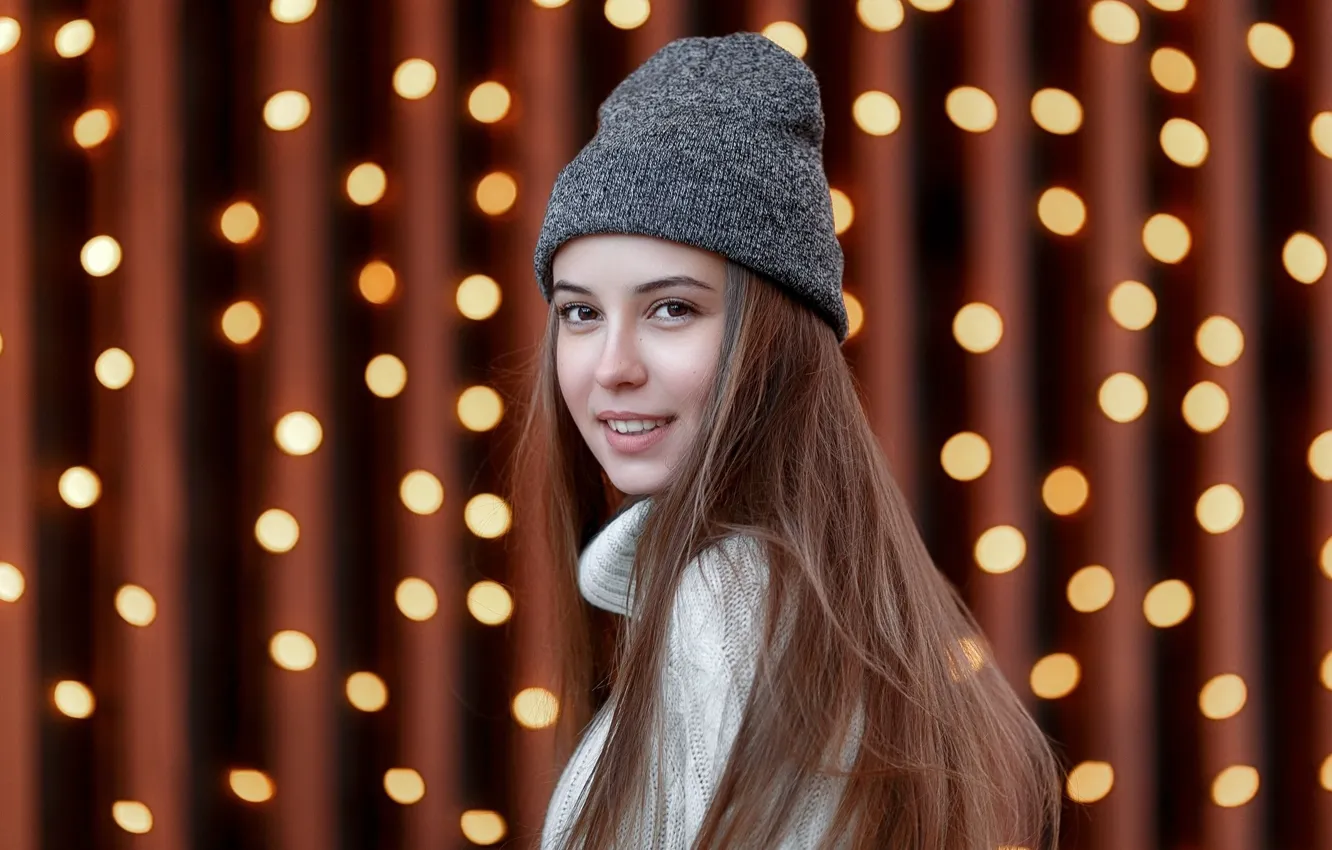 Photo wallpaper smile, the beauty, cap, brown-eyed, Stepan Gladkov, Stepan Gladkov