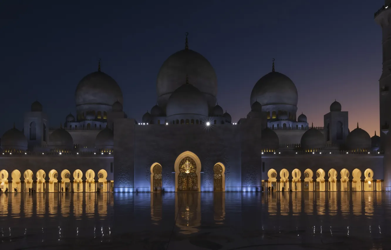 Photo wallpaper Abu Dhabi, United Arab Emirates, Sheikh Zayed Grand Mosque