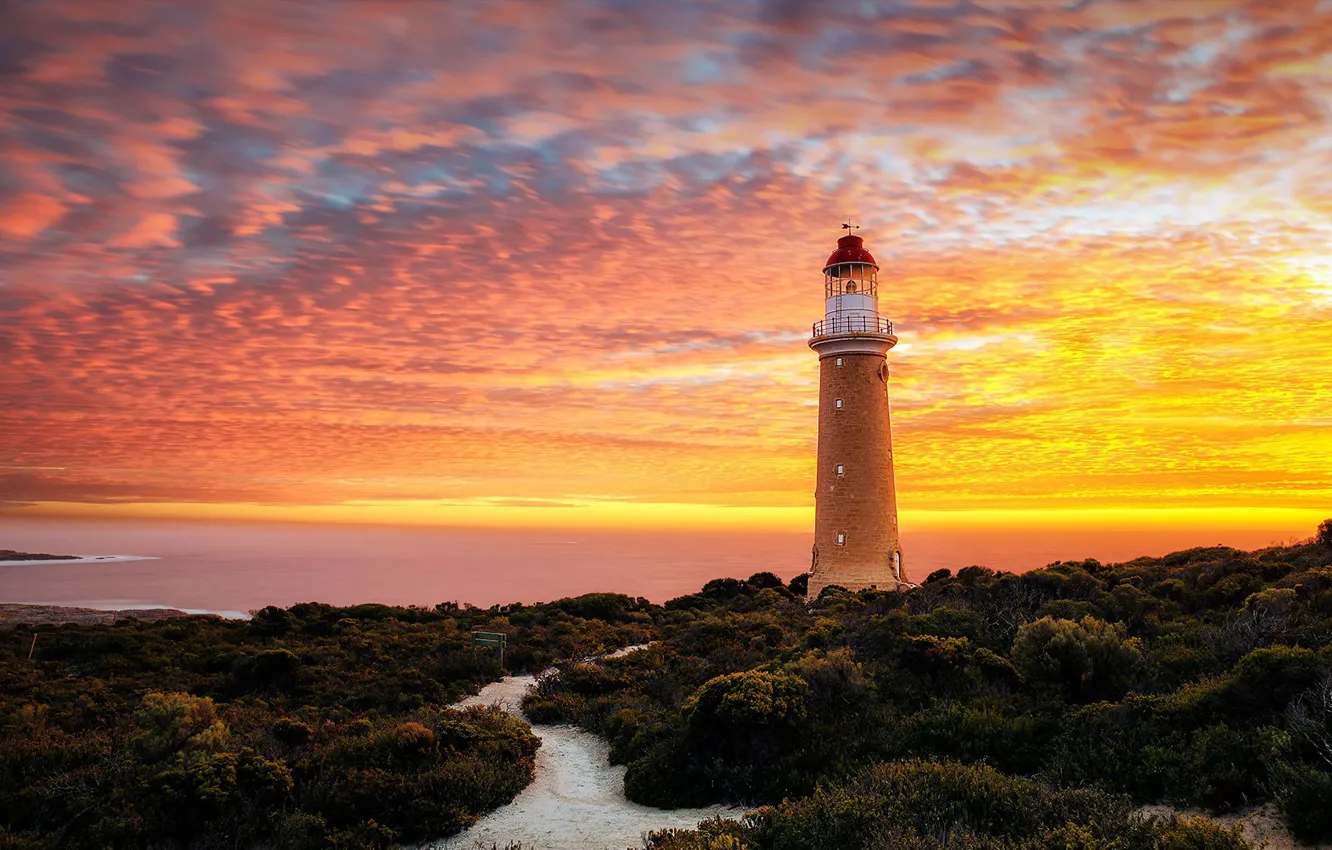 Photo wallpaper sky, sea, landscape, nature, sunset, clouds, Australia, horizon