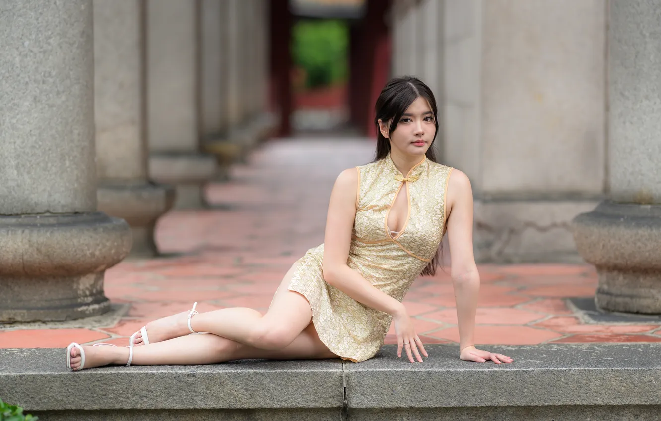 Photo wallpaper dress, legs, Asian