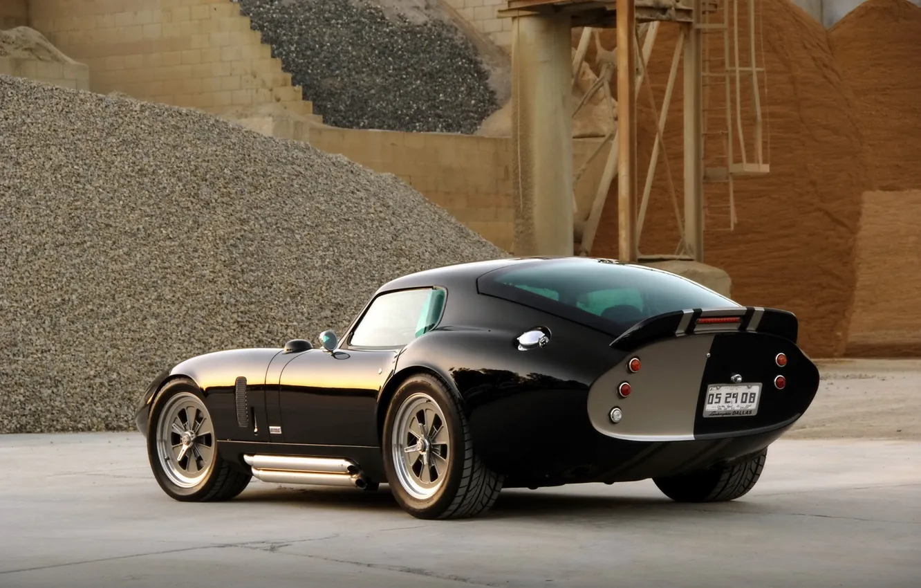 Photo wallpaper Shelby, Coupe, 2009, Cobra, back, black car, Daytona, Shelby Cobra Daytona Coupe