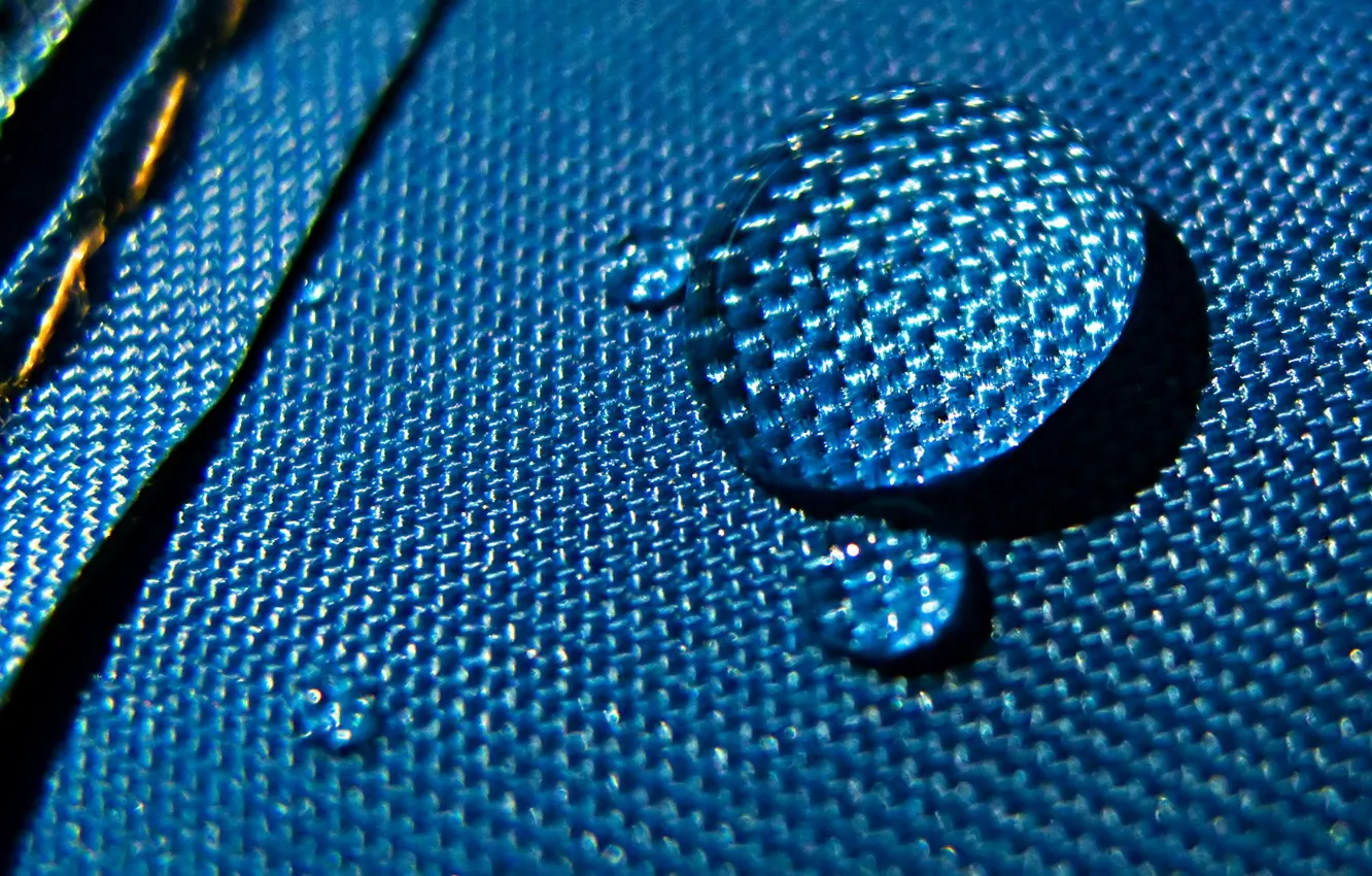 Photo wallpaper drop, Blue, fabric