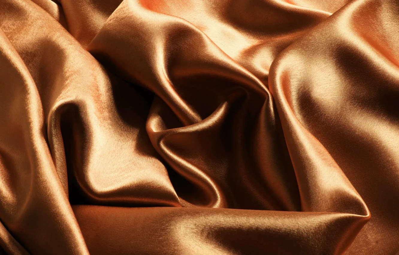 Photo wallpaper Shine, texture, fabric, gold, brown, folds