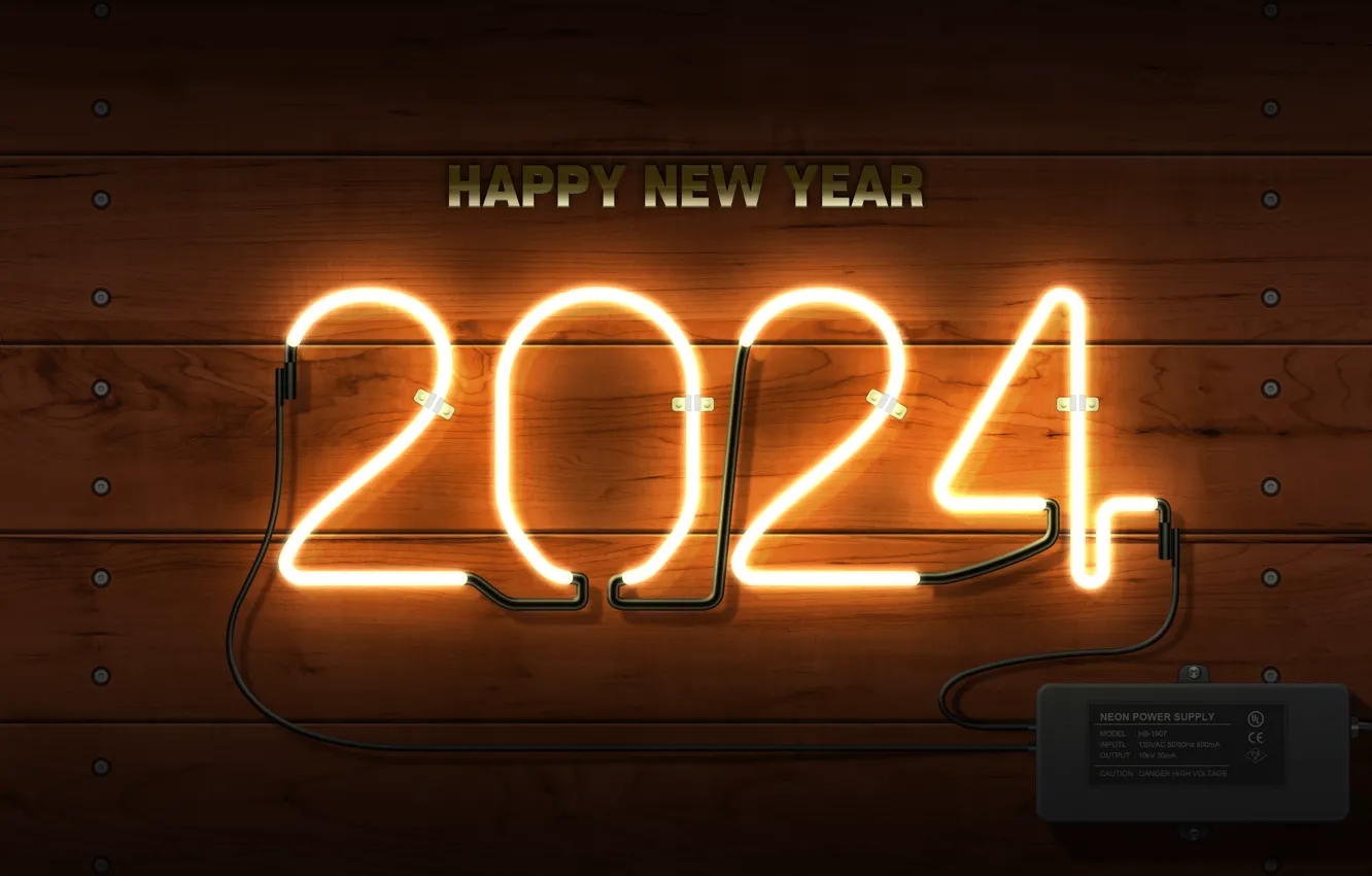 2024 Year Happy New Yaer New Year Neon Sign Neon 