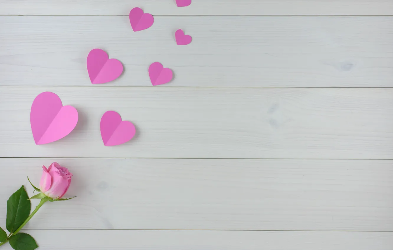 Photo wallpaper roses, flowers, Valentine, hearts, Valentine's day