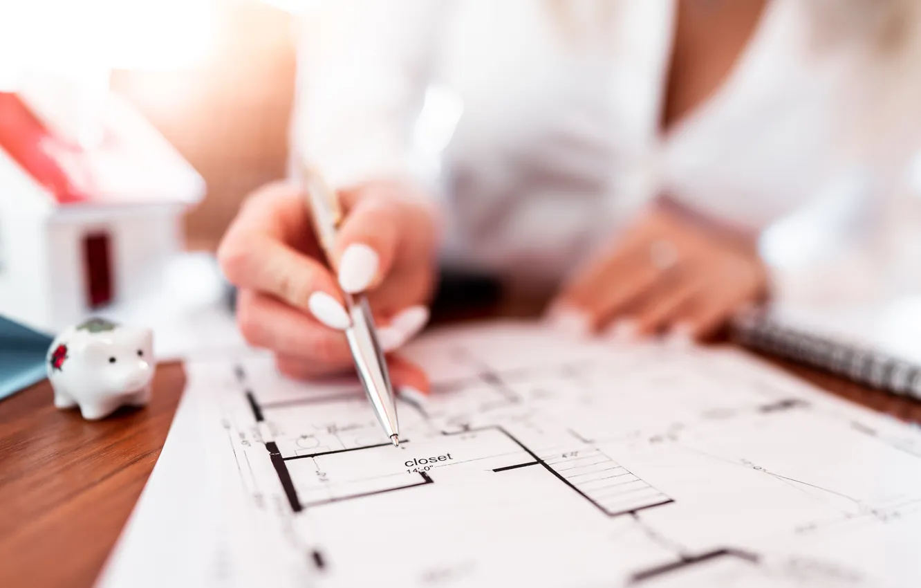 Photo wallpaper design, plan, Engineer, construction, architect