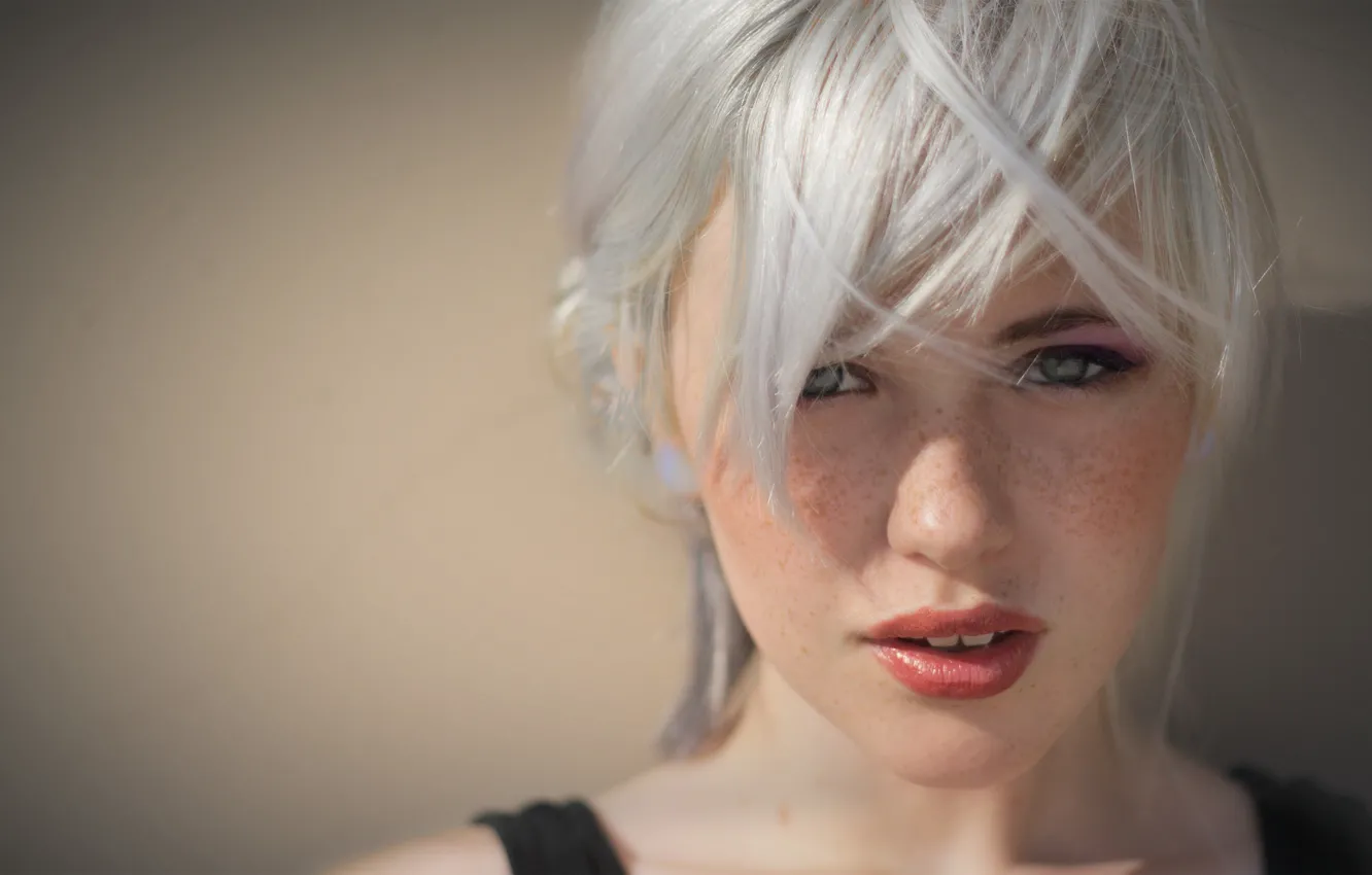 Photo wallpaper Devon, beautiful, lips, white hair, Jade, Devon Jade