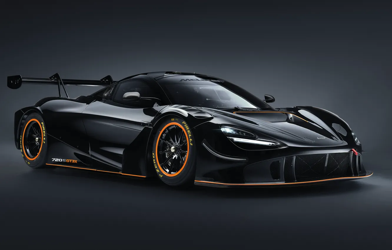 Photo wallpaper McLaren, dark, metal, black, 720S, 2021, GT3X