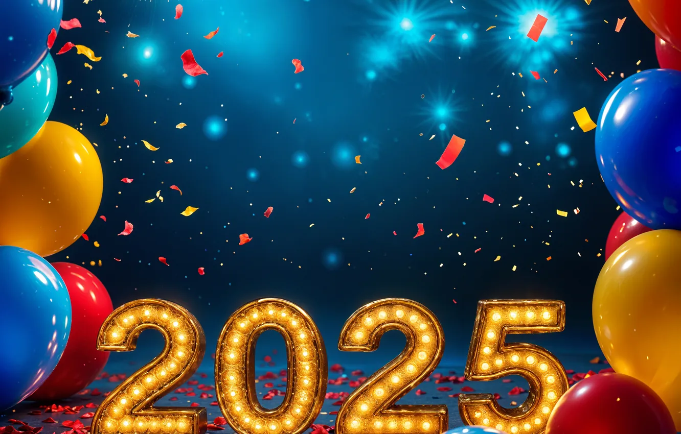 Photo wallpaper new year, figures, date, 2025, New Year 2025