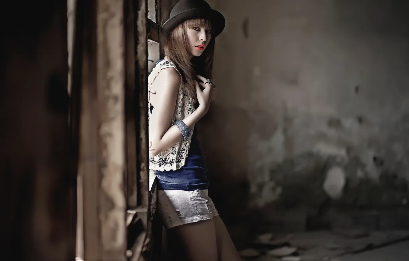 Photo wallpaper girl, face, style, clothing, makeup