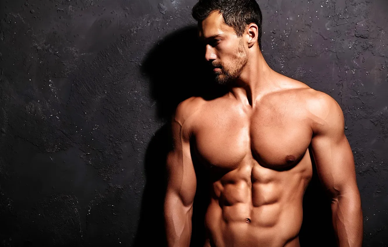 Photo wallpaper body, torso, muscle, brunette