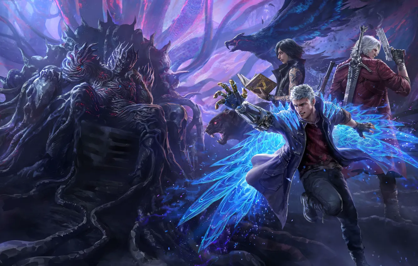 Photo wallpaper Dante, Nero, Devil May Cry, Devil May Cry 5