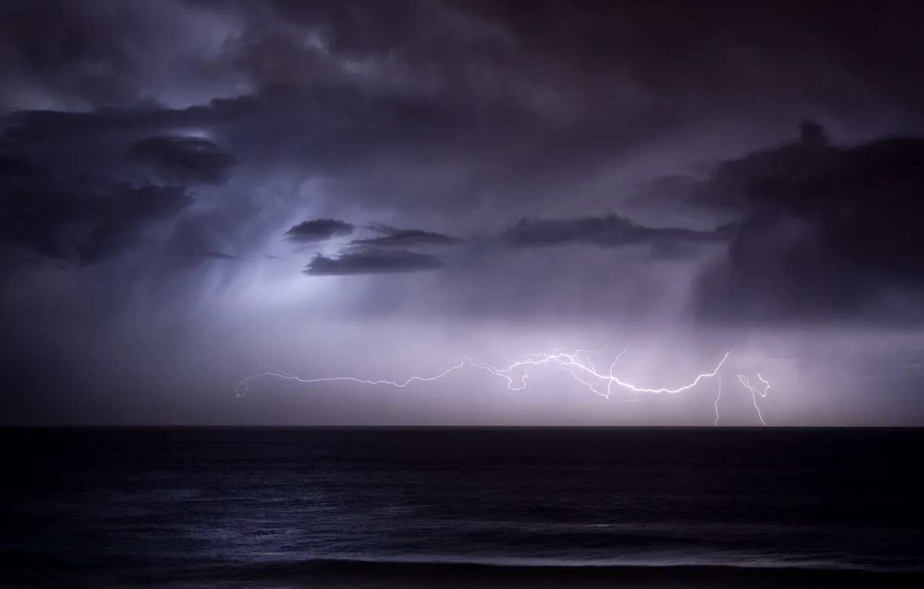 Photo wallpaper the storm, rain, lightning