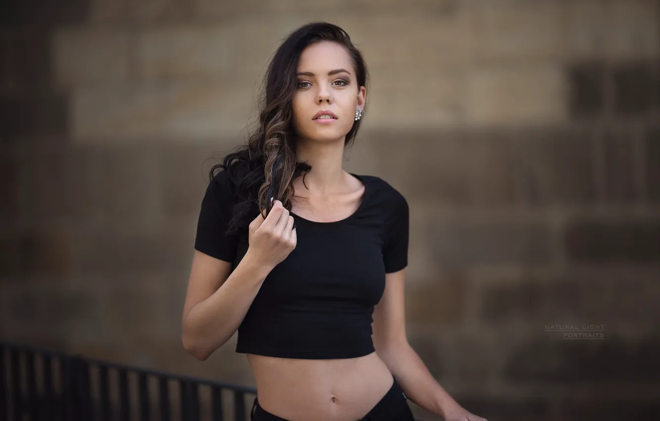 Photo wallpaper look, pose, background, model, portrait, makeup, Mike, figure