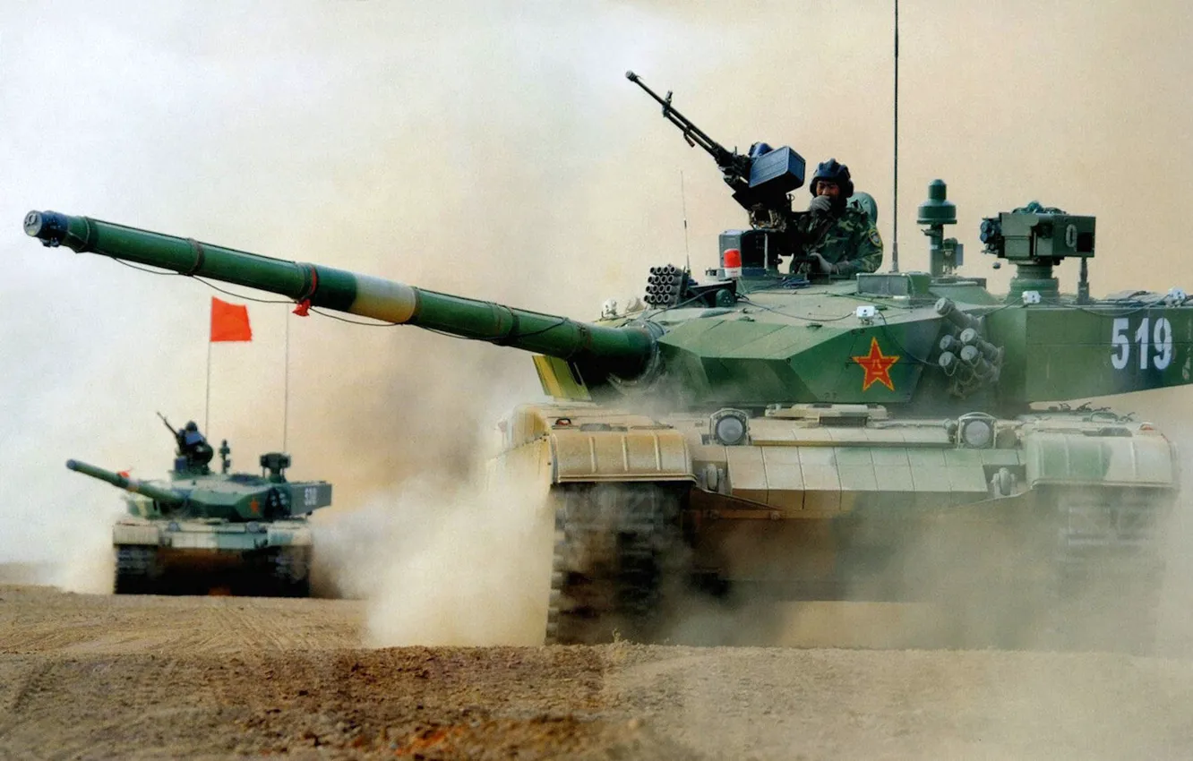 Photo wallpaper dust, tank, Chinese main battle tank, The type 99