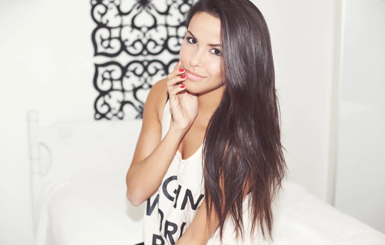 Photo wallpaper girl, brunette, Emily Valdez