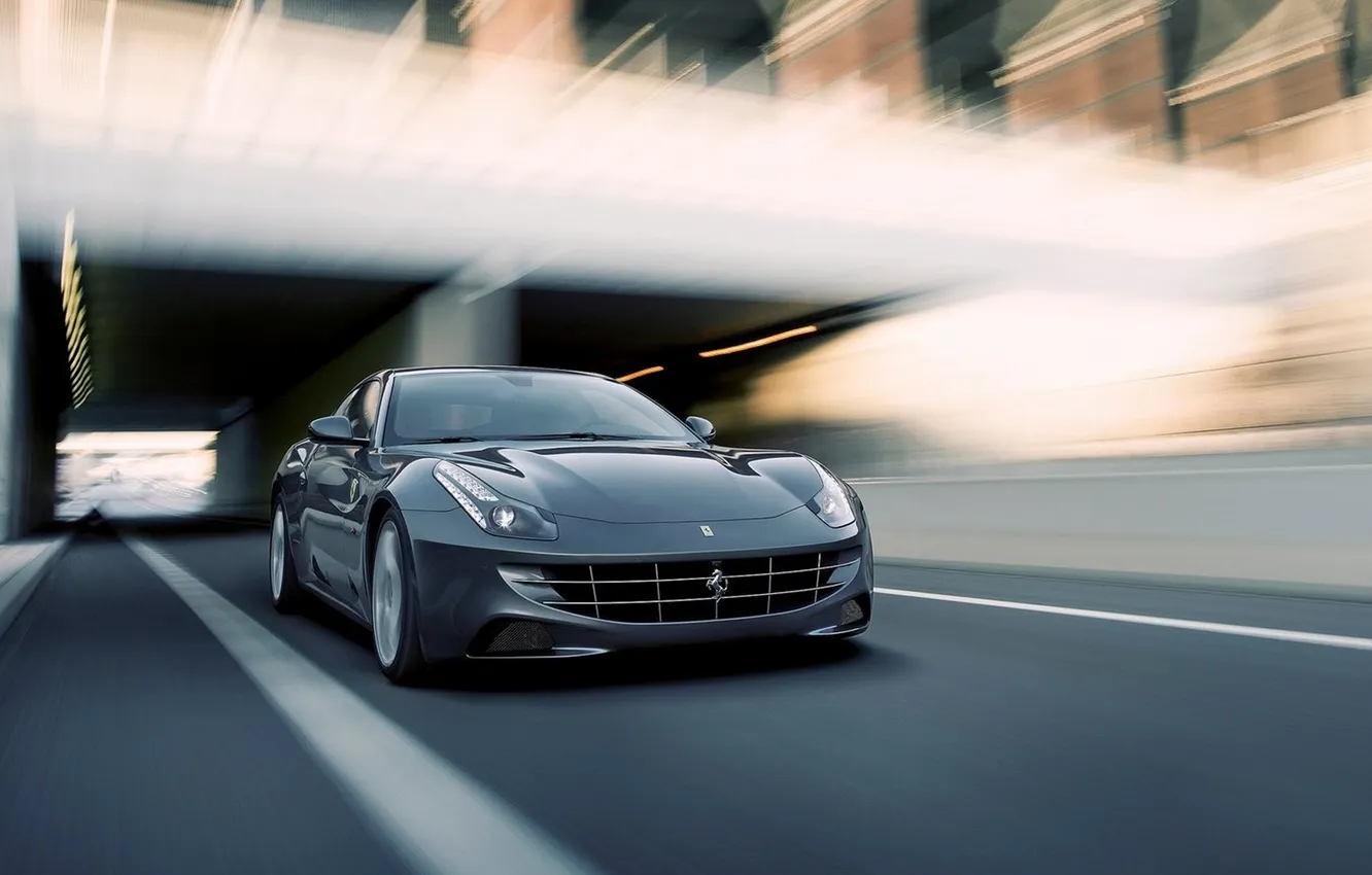 Photo wallpaper Ferrari, the tunnel, Ferrari, in motion