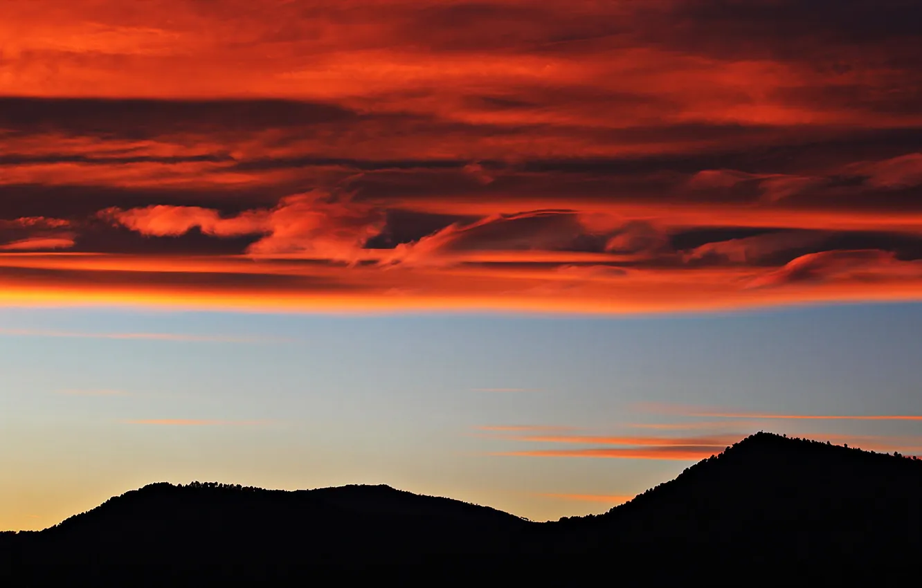 Photo wallpaper the sky, clouds, nature
