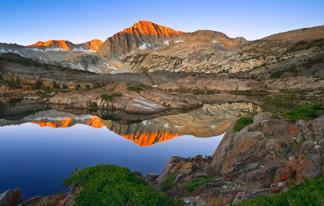Photo wallpaper landscape, mountains, lake