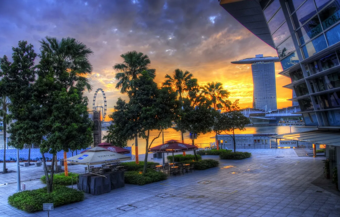 Photo wallpaper sunrise, Singapore, sunrise, Singapore