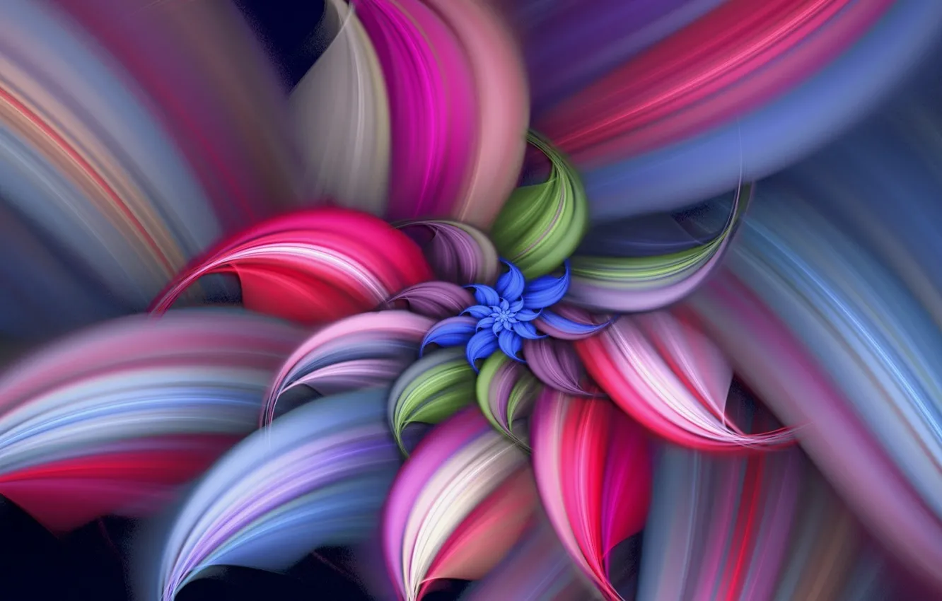 Photo wallpaper flower, line, paint, spiral, petals, the volume