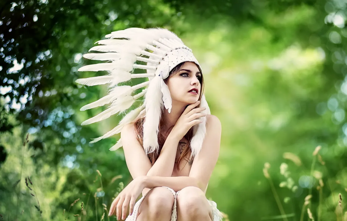 Photo wallpaper look, girl, portrait