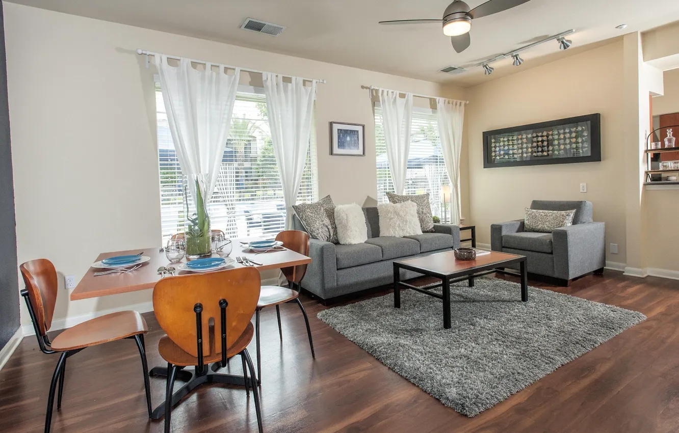 Photo wallpaper interior, living room, dining room, small room