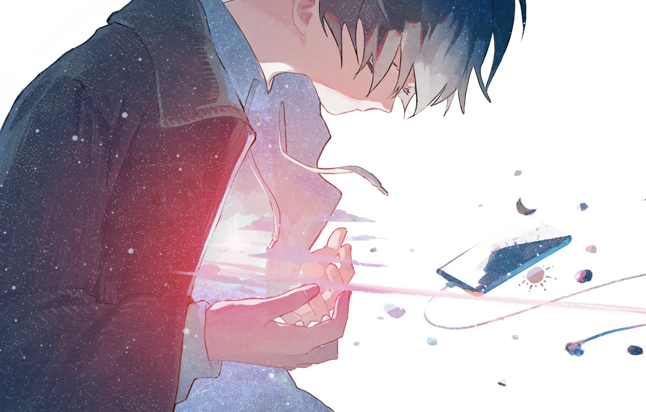 Photo wallpaper void, guy, smartphone