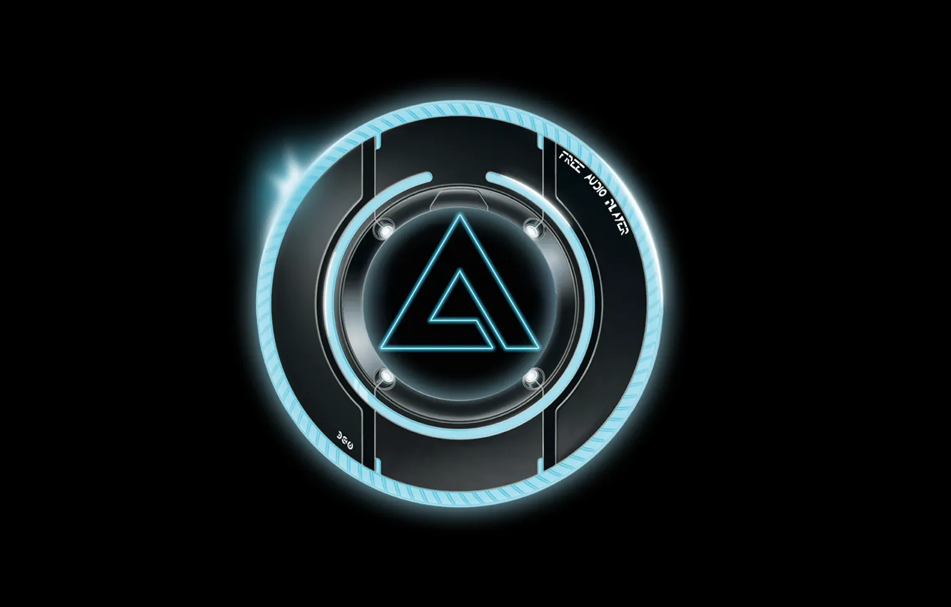 Photo wallpaper logo, black, Music, hi-tech, AIMP, Minimalism, Artem Izmaylov Media Player