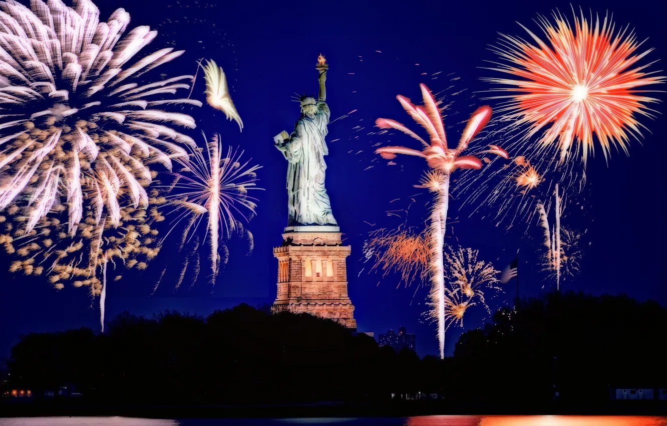 Photo wallpaper United States, New York City, New Jersey, PetSmart Fireworks Show
