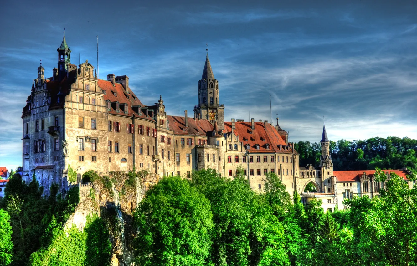 Photo wallpaper the sky, castle, HDR, Germany, sky, Germany, Castles, Sigmaringen