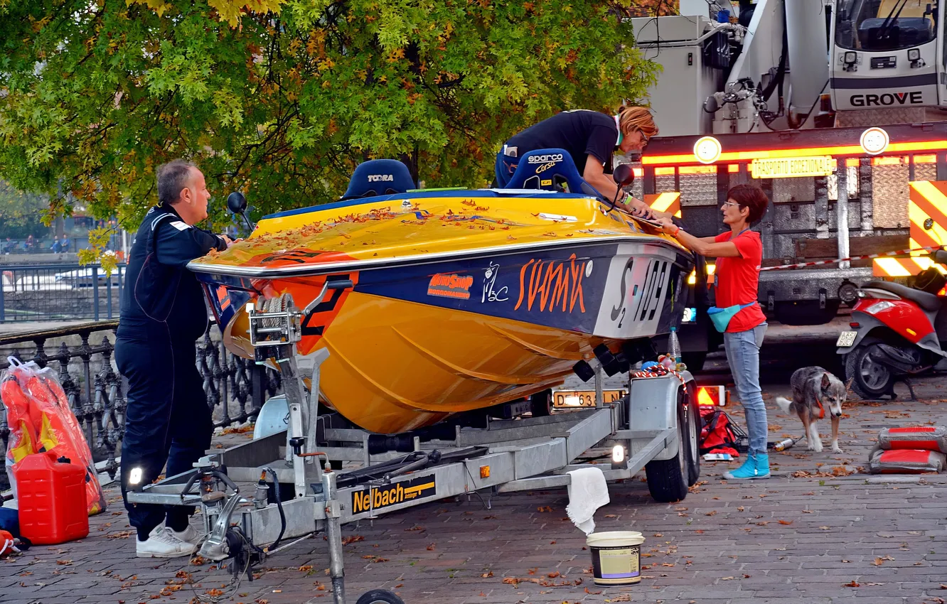 Photo wallpaper race, boat, speed