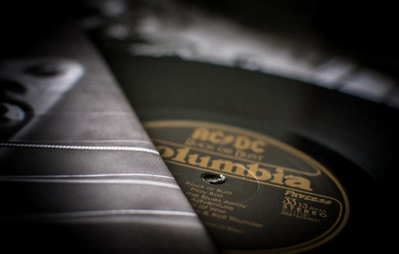 Photo wallpaper macro, vinyl, record