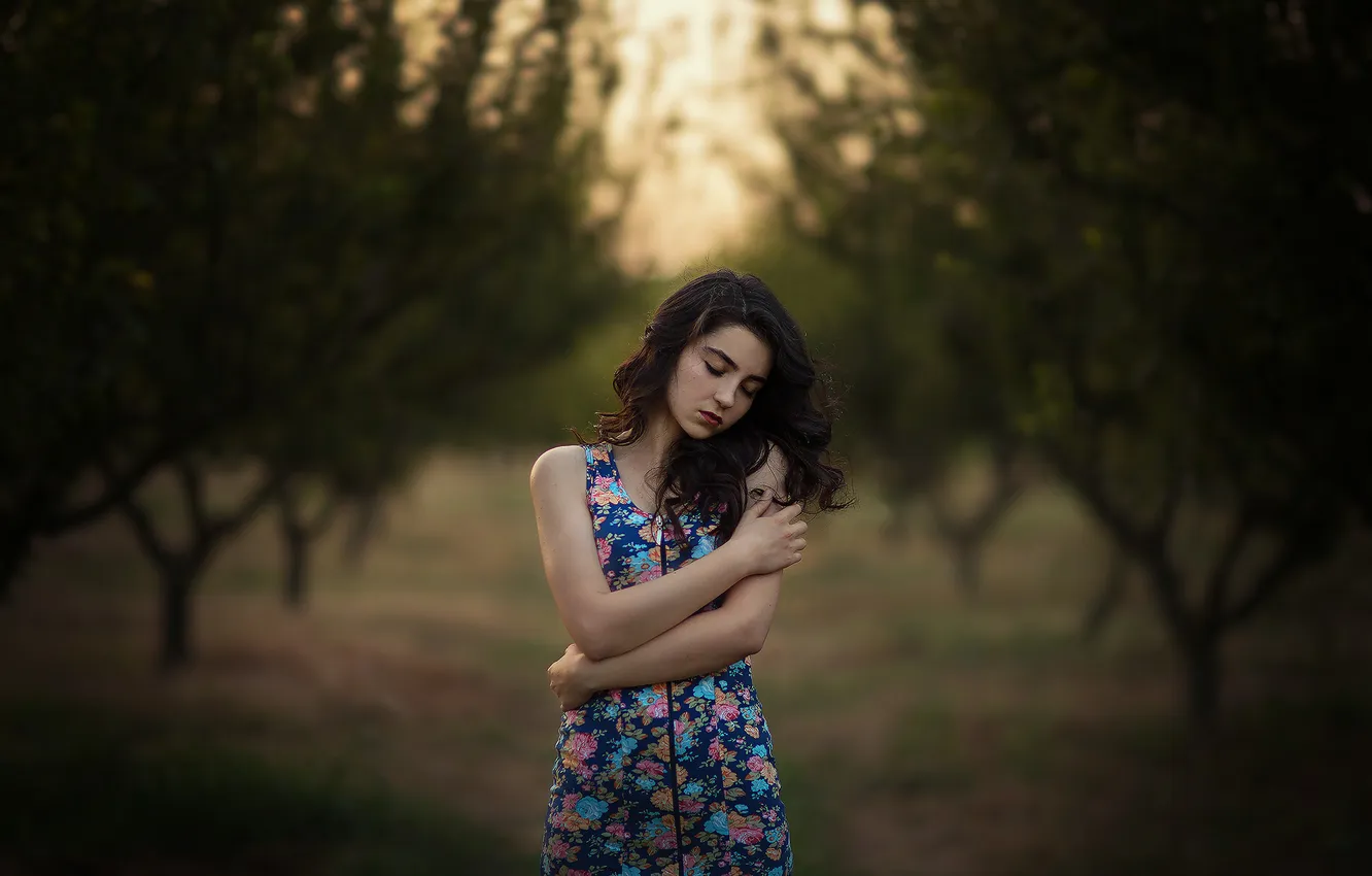 Photo wallpaper girl, pose, background